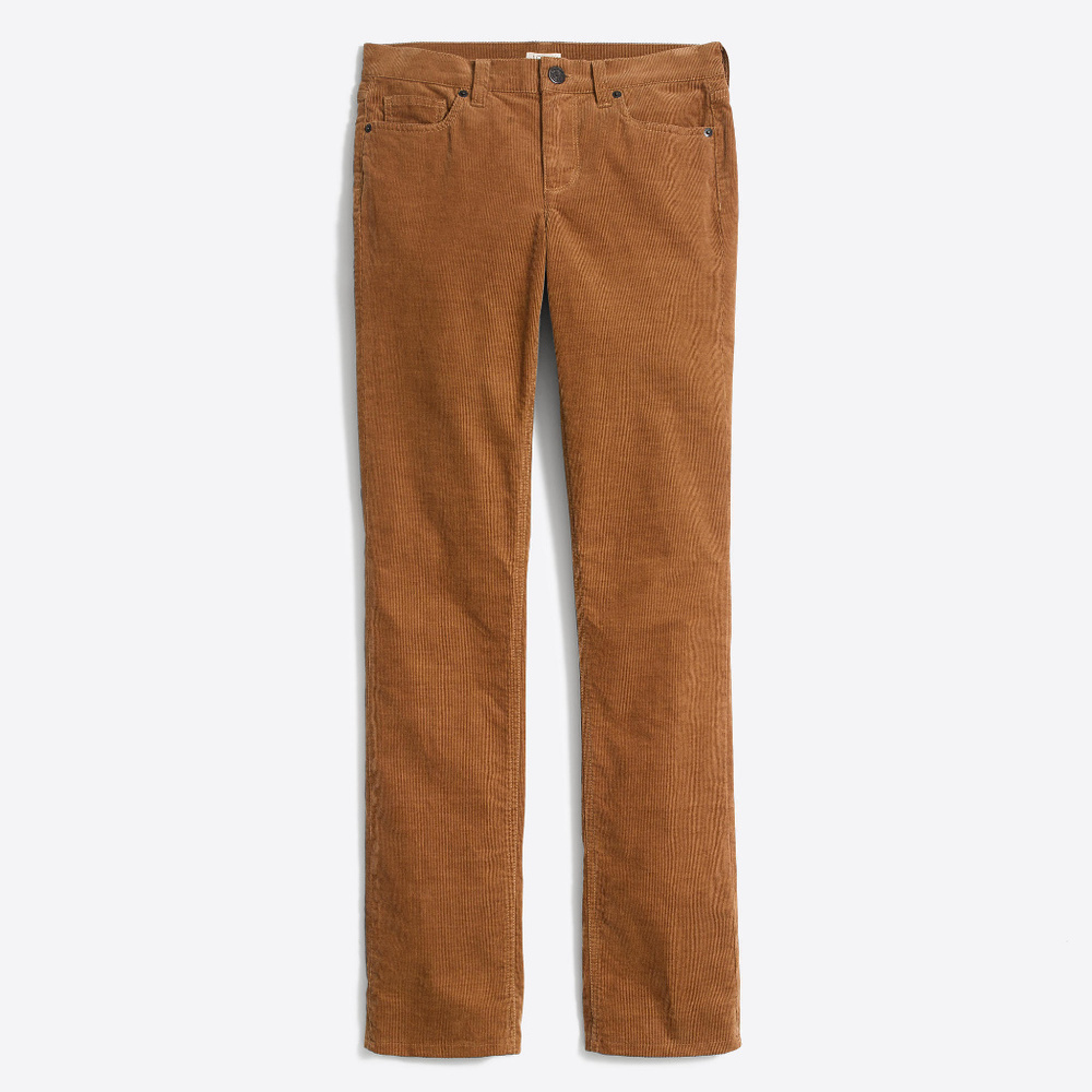 J. Crew Mid-Rise Corduroy Straight Leg Pants